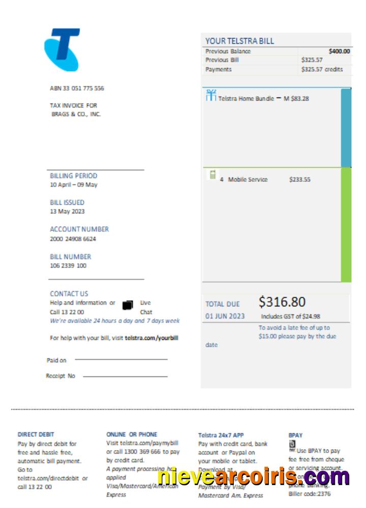 Telstra Group Limited telecommunications utility business bill